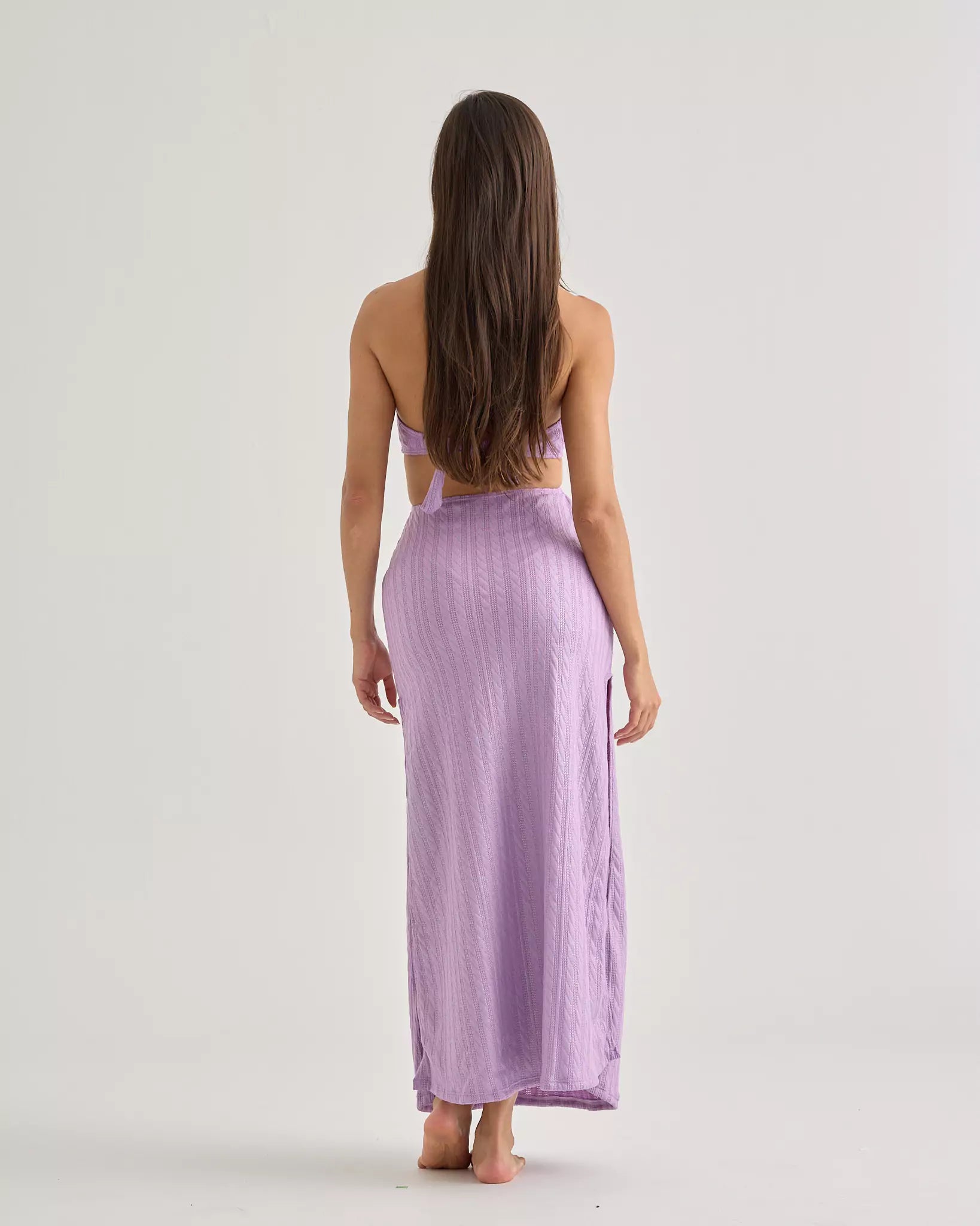 Purple Crochet Halter Dress
