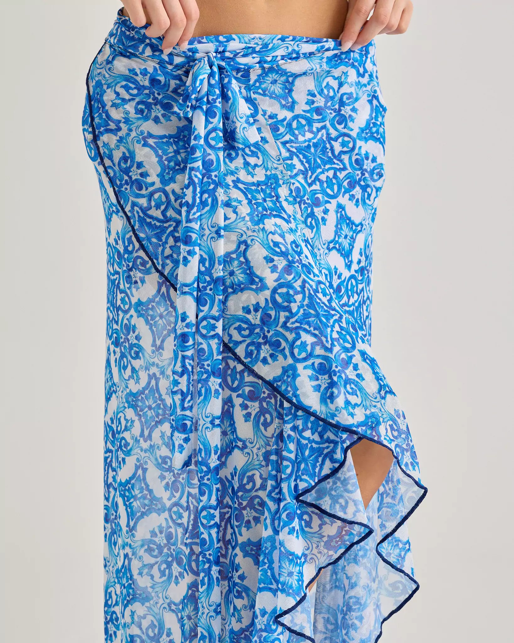 Greece Print Long Skirt