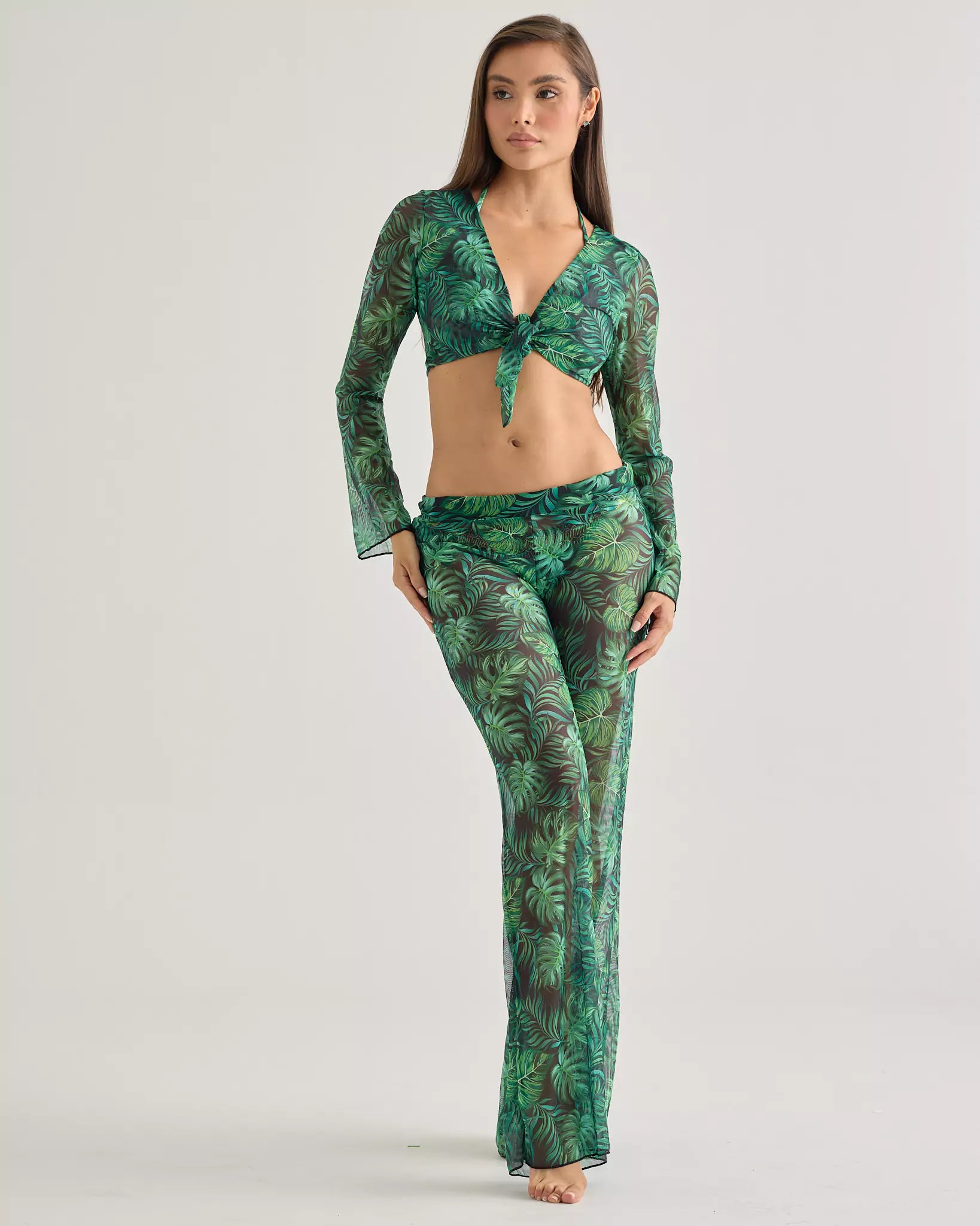 Tropic Sheer Mesh Crop Top