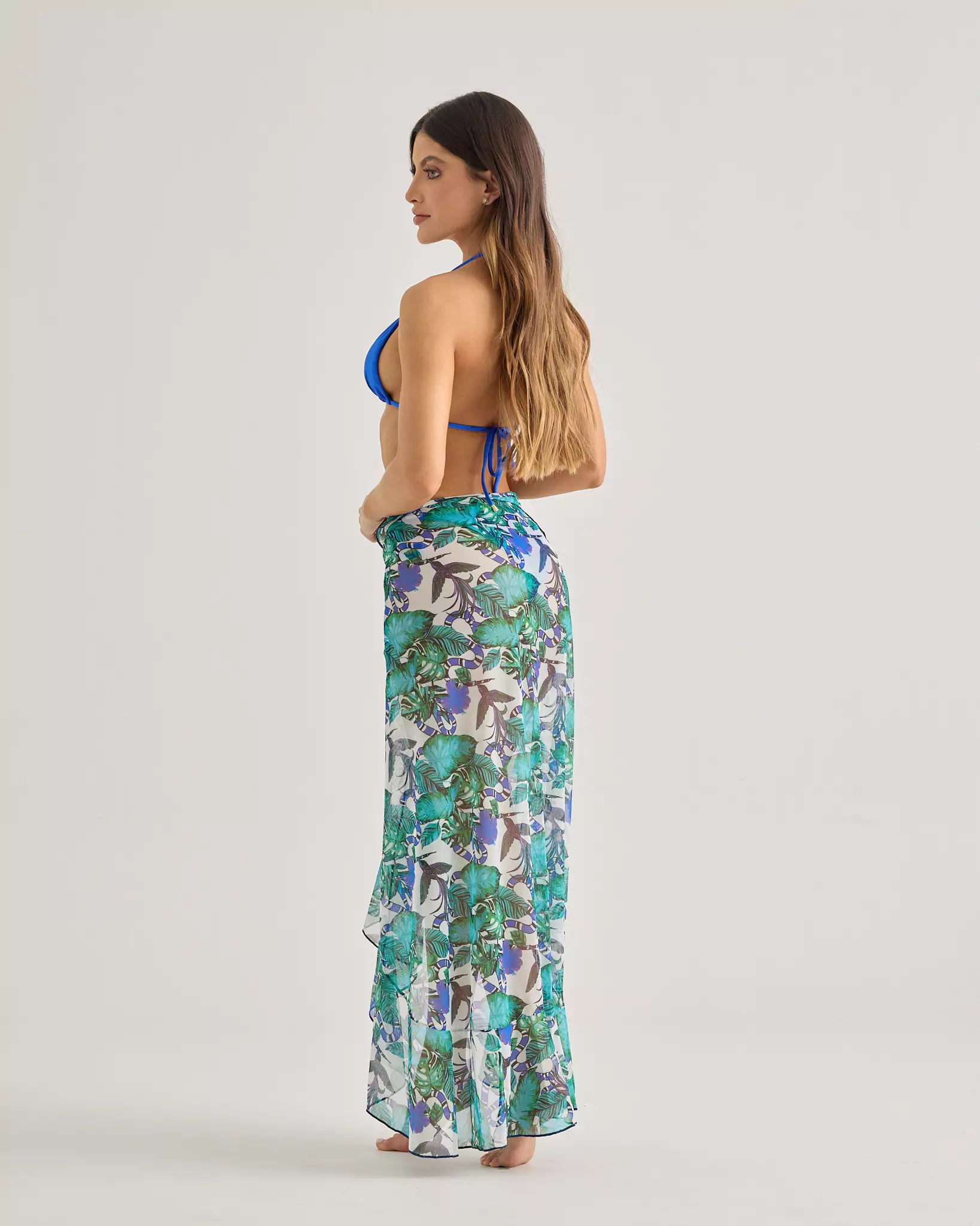 Lateen Blue Tropical Long Skirt