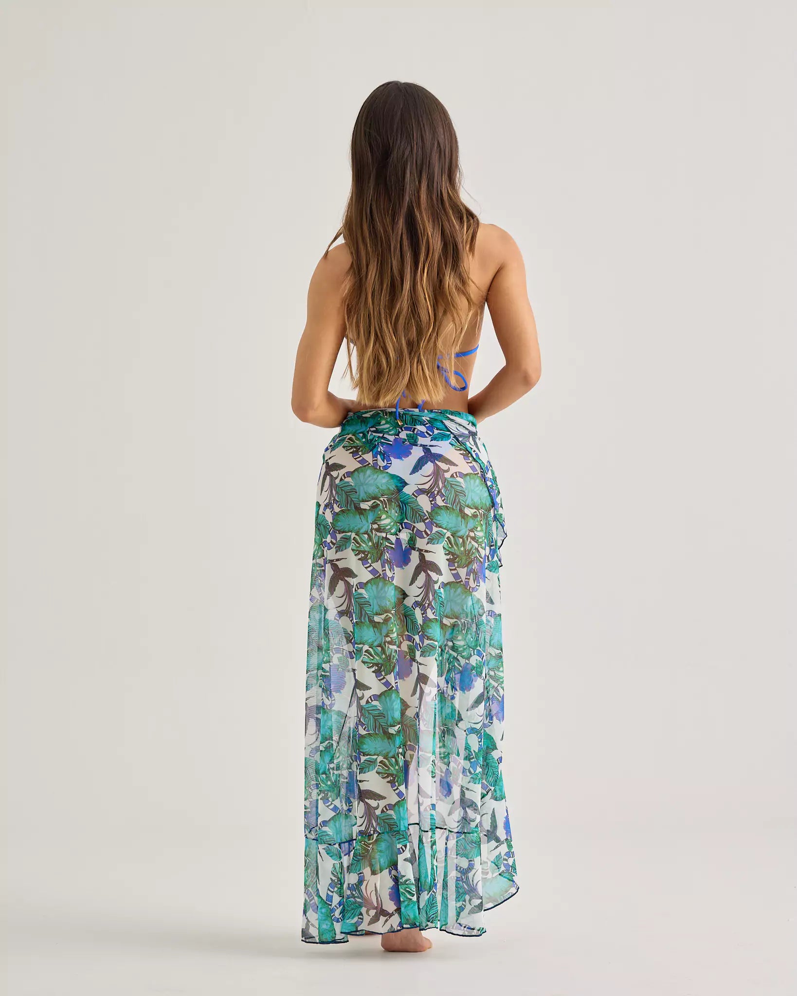 Lateen Blue Tropical Long Skirt