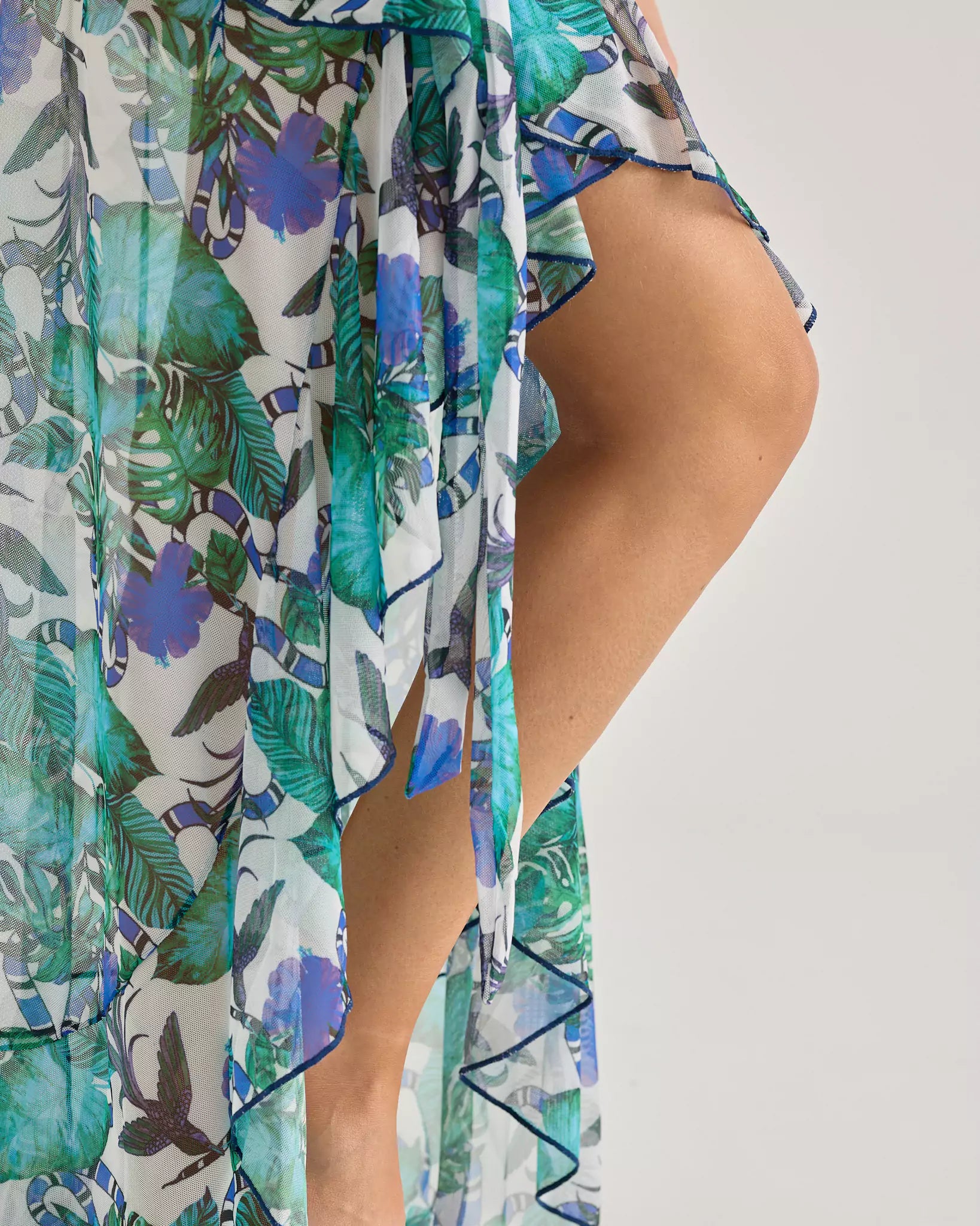 Lateen Blue Tropical Long Skirt