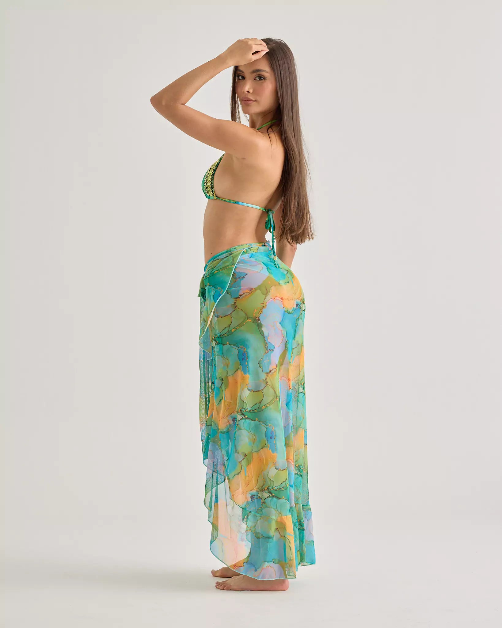 Marble Green Long Skirt