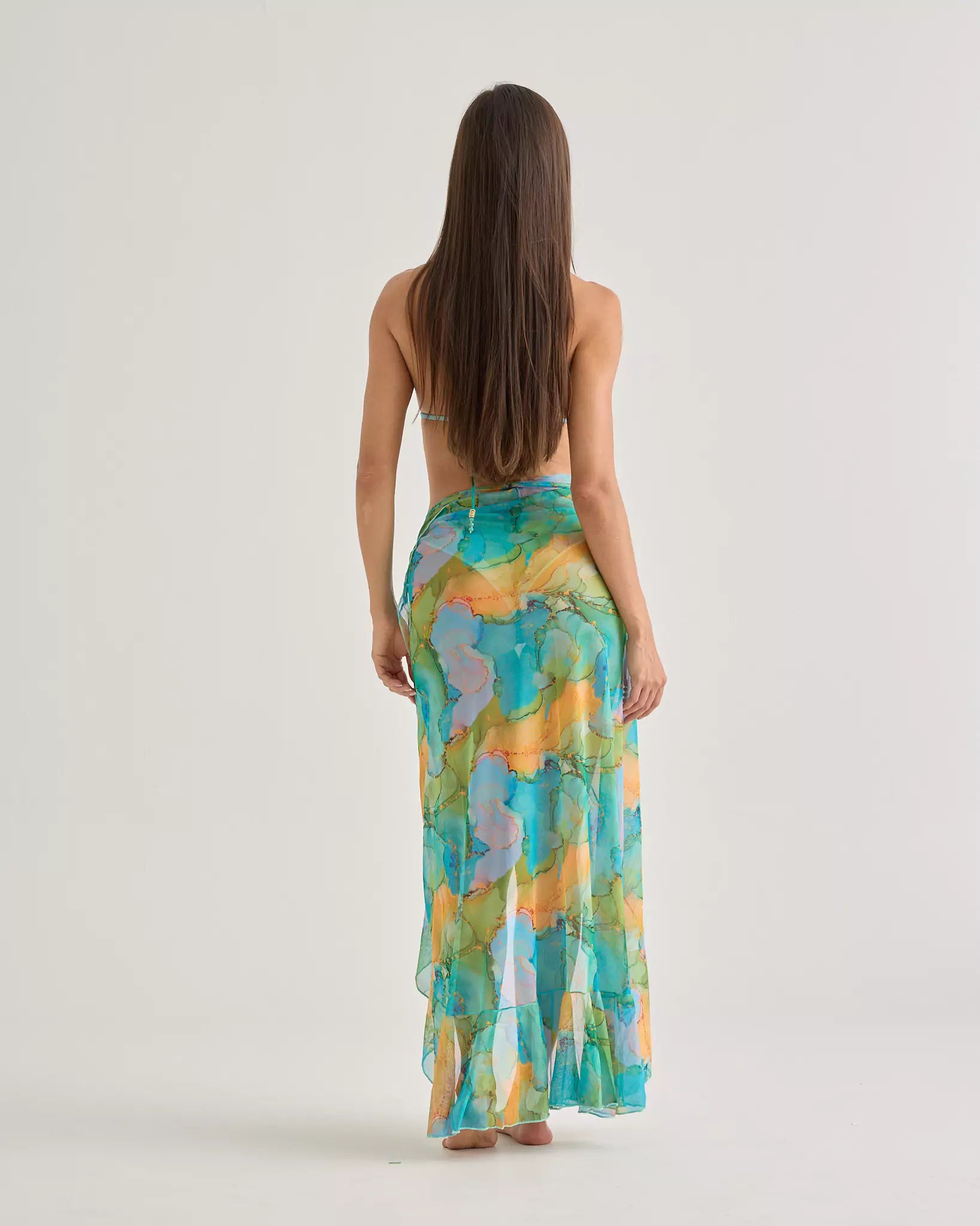 Marble Green Long Skirt