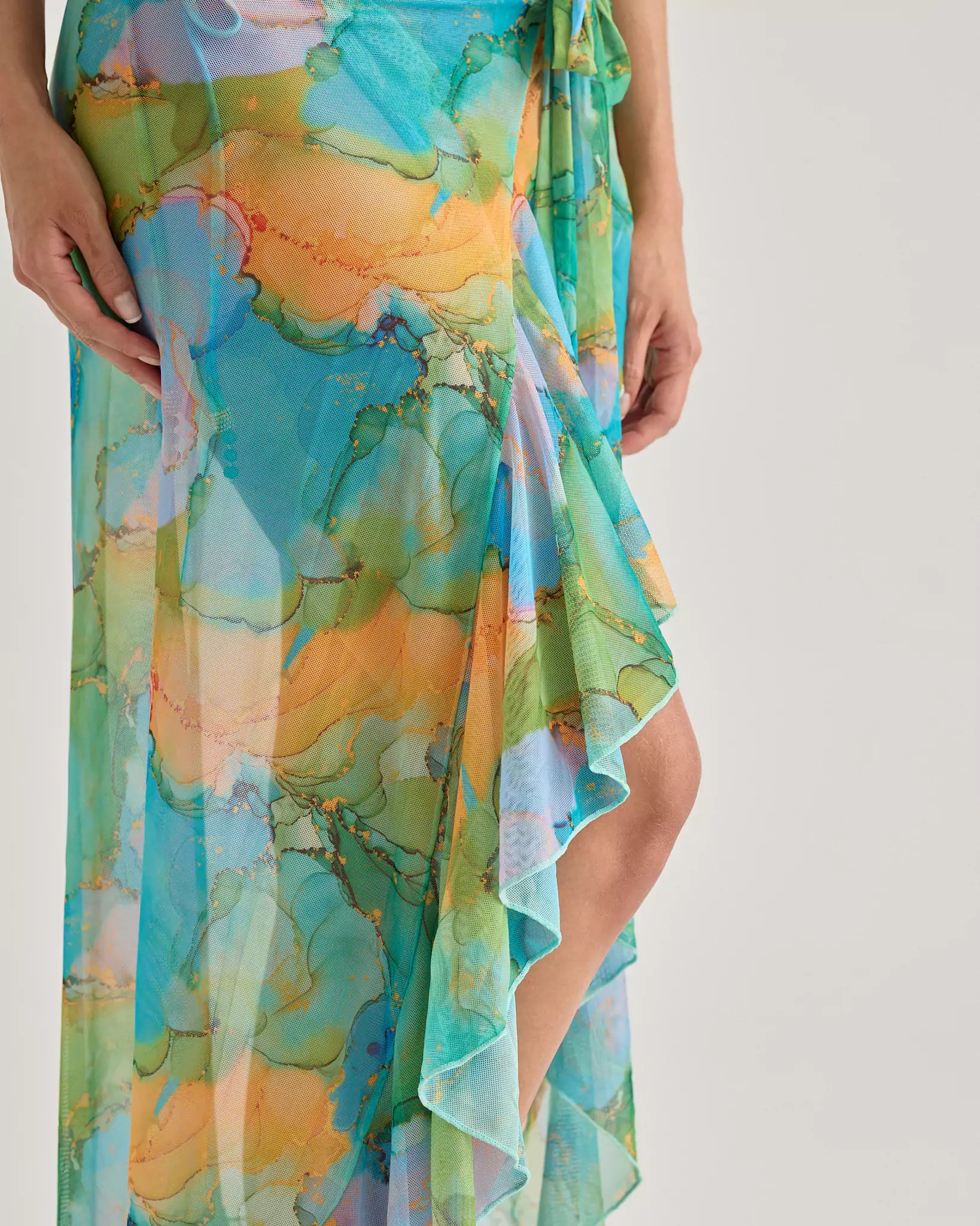 Marble Green Long Skirt