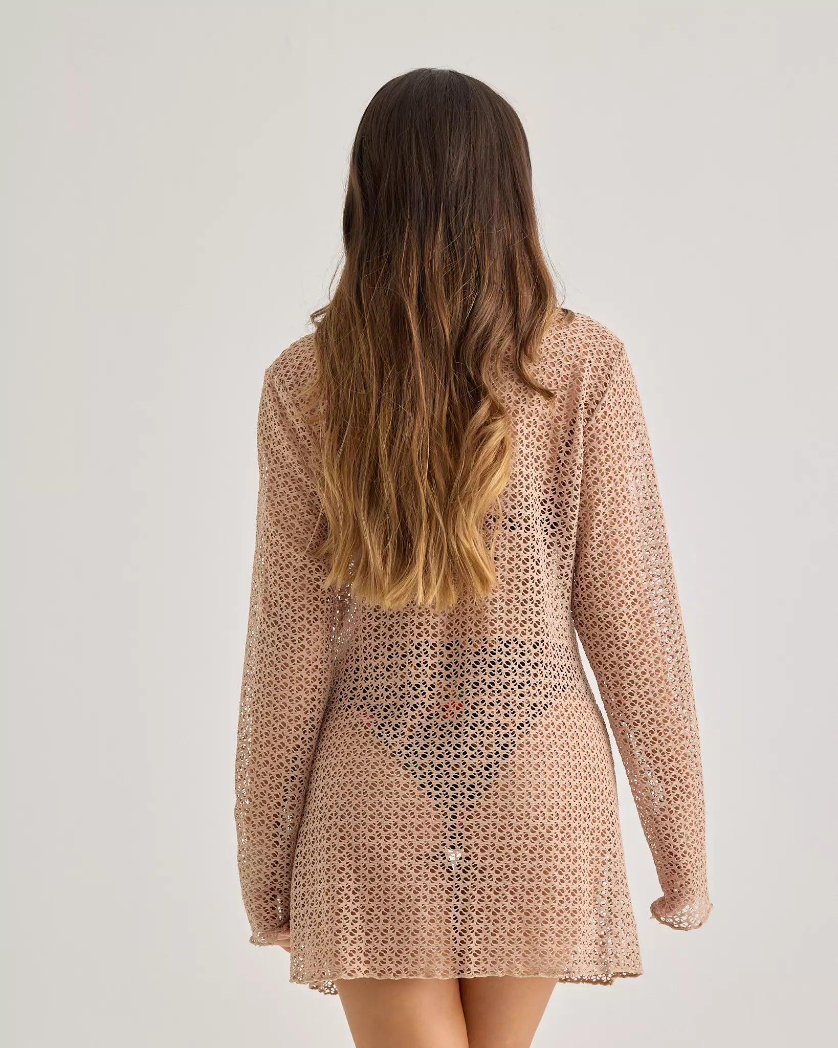 Mocha Crochet Beach Cardigan