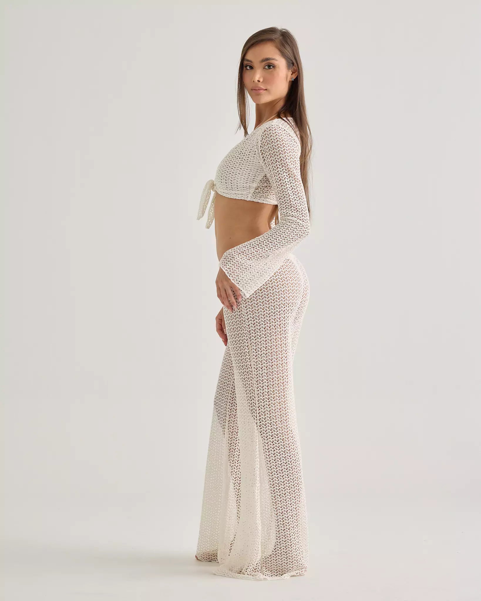 White Crochet Crop Top