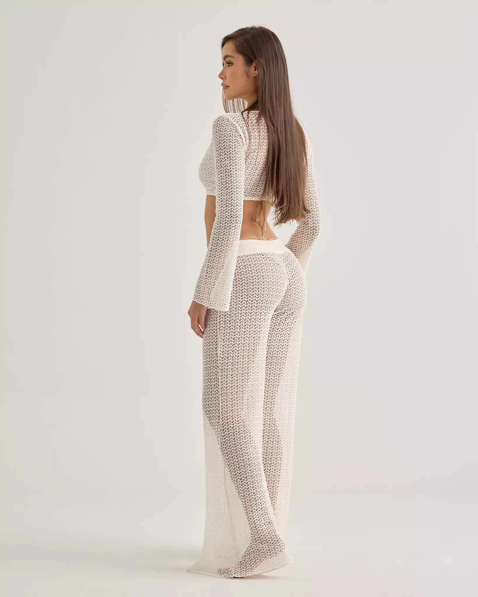 White Crochet Resort Pants