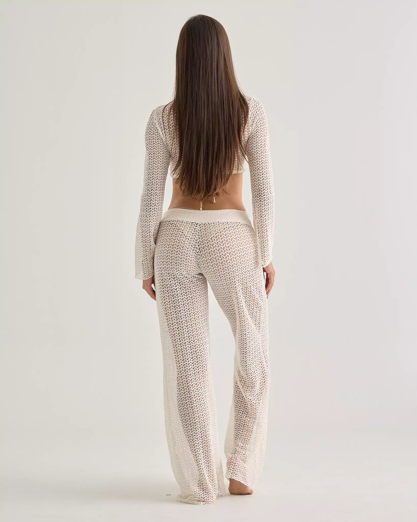 White Crochet Resort Pants