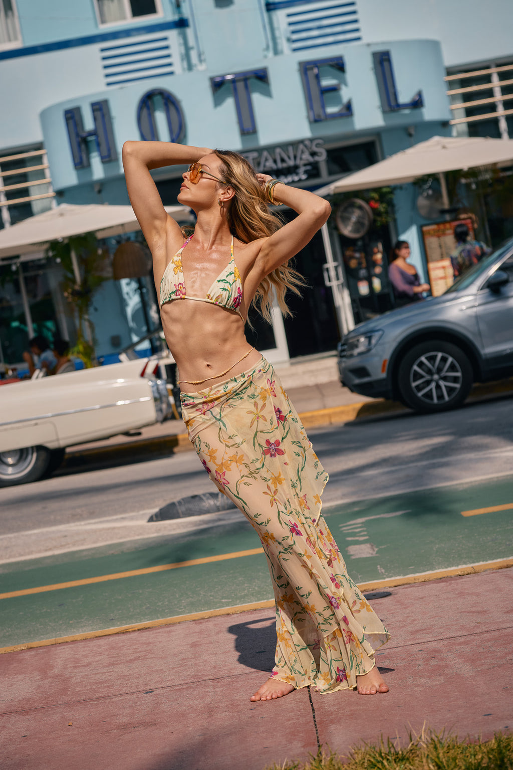 Sunset Orchid Long Skirt