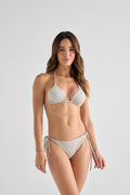 The shine silver Triangle bikini top