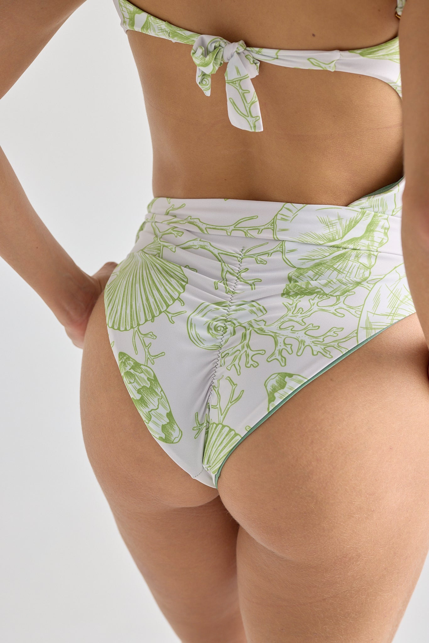 Green Bloom Asymmetric one piece