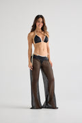 Black Crochet Long Beach Pants