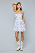 Blue Porcelain Lace Dress