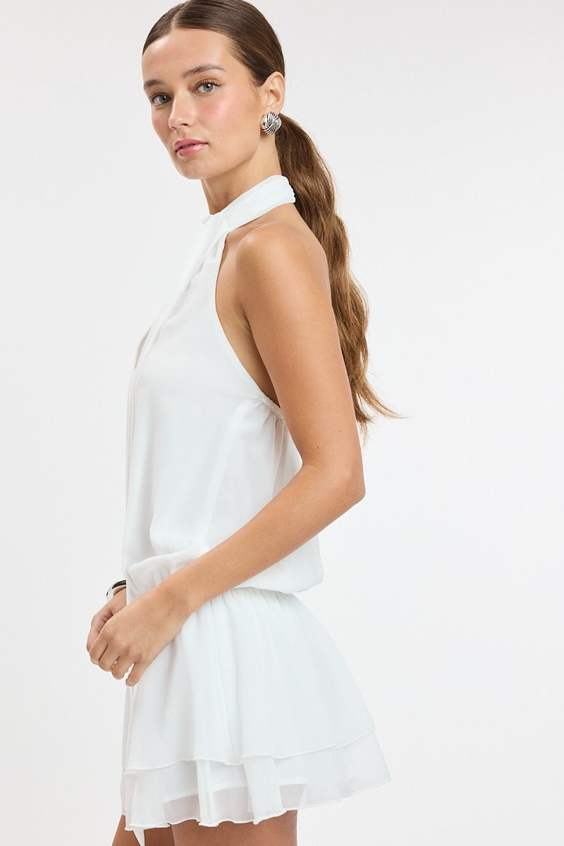 Ivory Grace Halter Dress