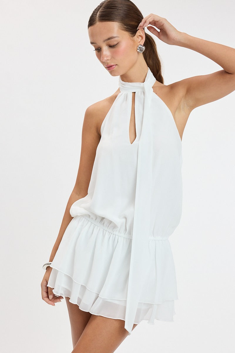 Ivory Grace Halter Dress