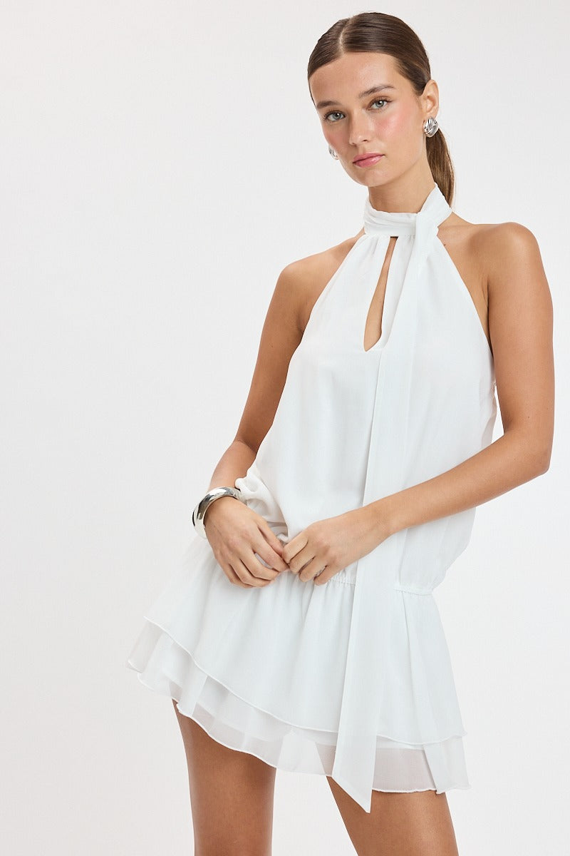 Ivory Grace Halter Dress