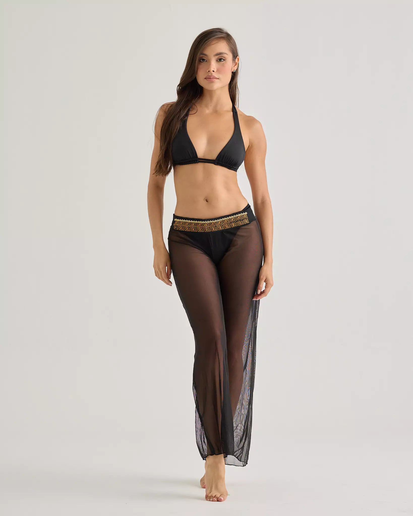 Embroidered Mesh Pants Cover-Up