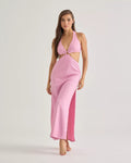 Pink Crochet Halter Dress