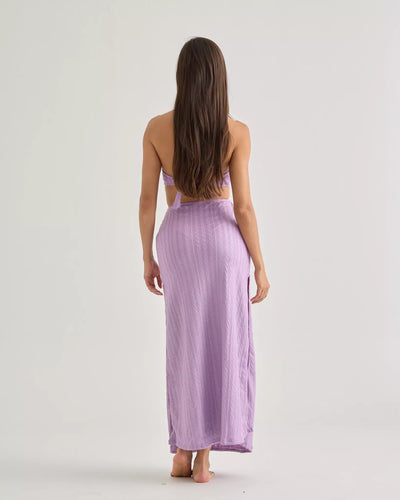Purple Crochet Halter Dress - segunda imagen