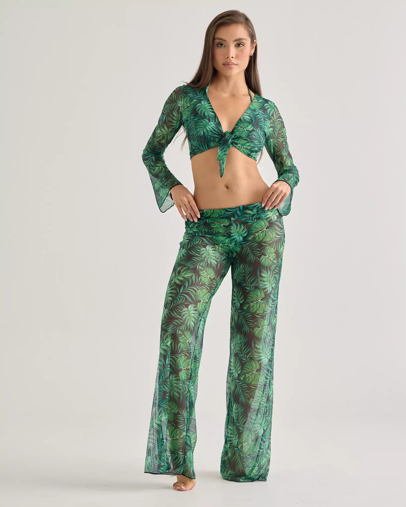 Tropic Sheer Mesh Crop Top