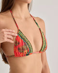 Tropical Sunset Embroidered Triangle Top