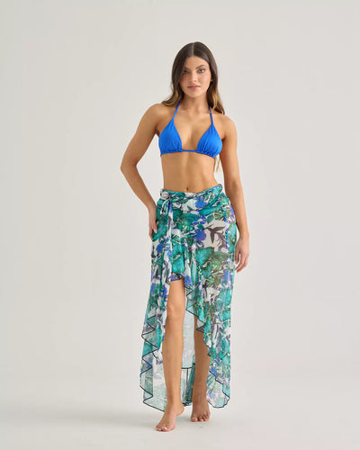 Lateen Blue Tropical Long Skirt