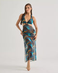 Waves Halter Mesh Dress
