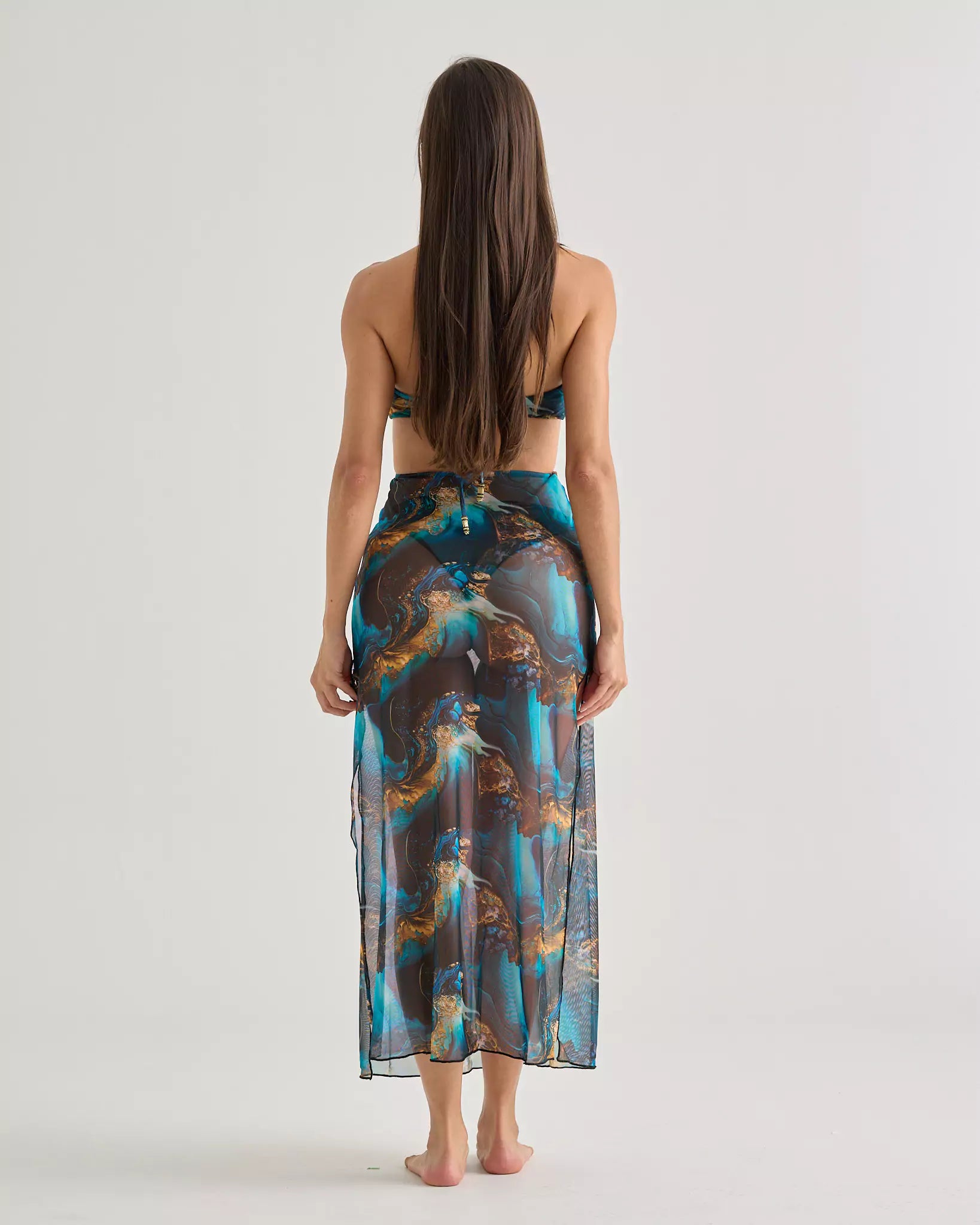 Waves Halter Mesh Dress