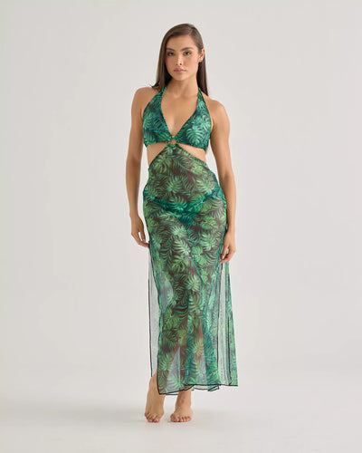 Tropic Halter Mesh Dress