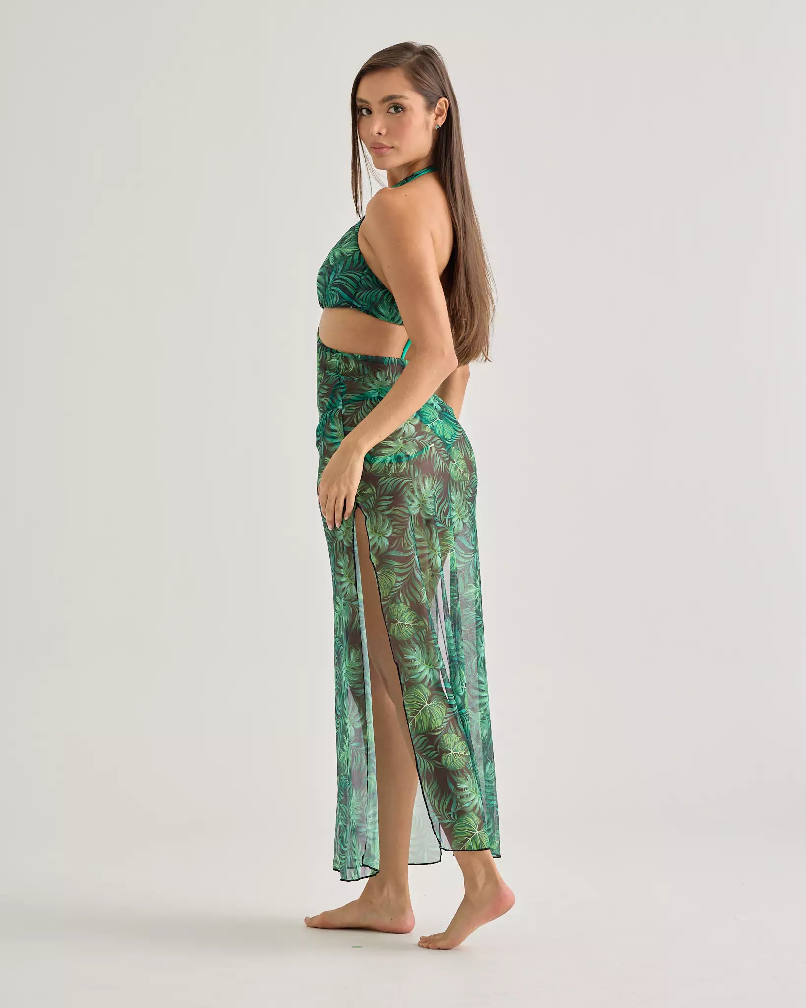 Tropic Halter Mesh Dress