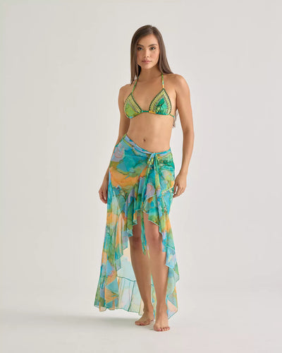 Marble Green Long Skirt