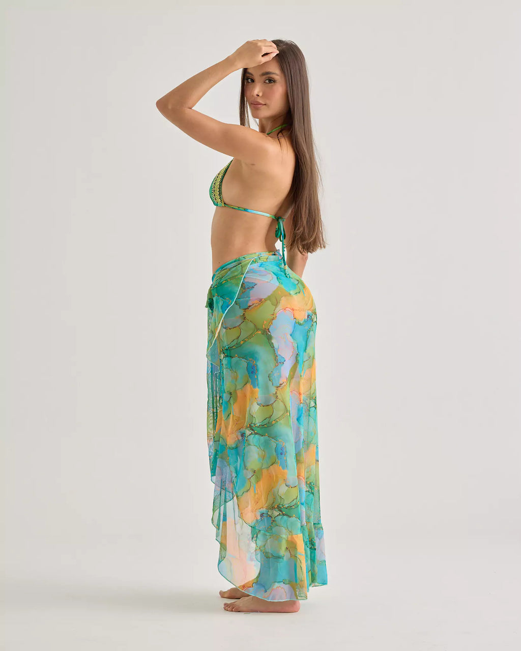 Marble Green Long Skirt
