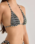 Zebra Crystal Triangle Bikini Top