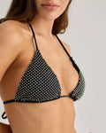 Black Crystal Triangle Bikini Top