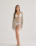 White Crystal Sheer Beach Cardigan